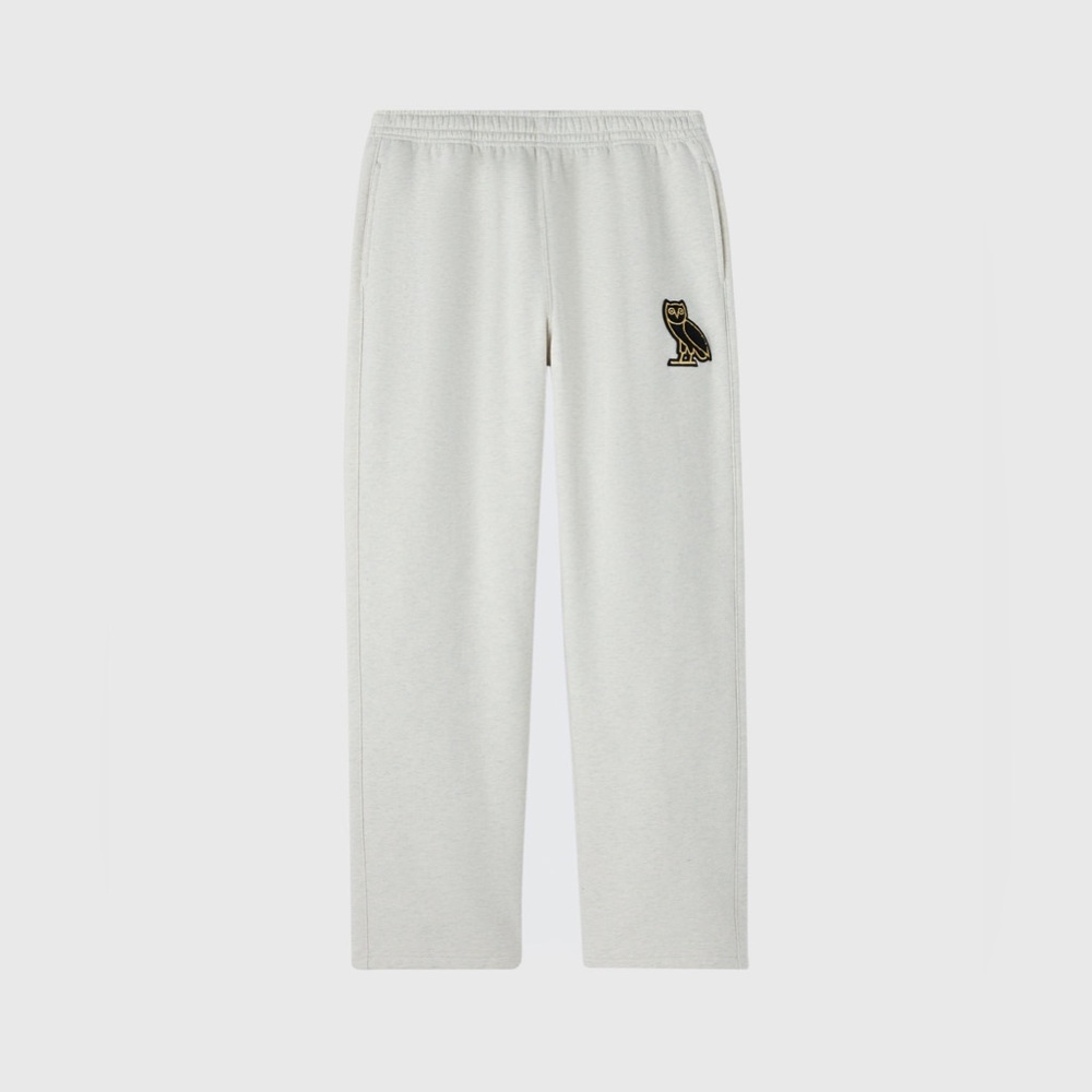 OVO SIGNATURE OPEN-HEM SWEATPANT - ASH HEATHER GREY sz L